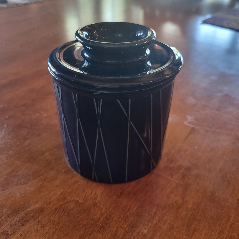 Navy Blue Ceramic Jar with Lid - Picture 5 of 7